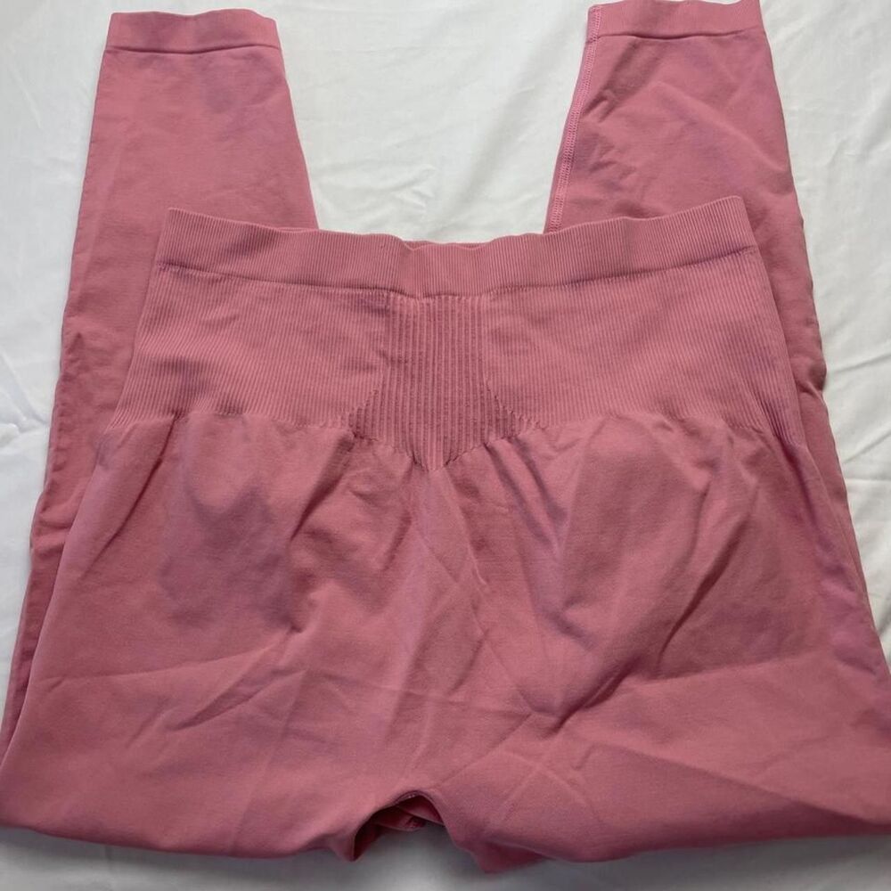 Pink high-waisted maternity leggings size xl